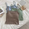 The new solid-color women's wear with a thin velvet halter top is slimming and shaping, with a beautiful back and chest. It's trendy to wear as an outer layer to wrap around the chest Application Scenario
